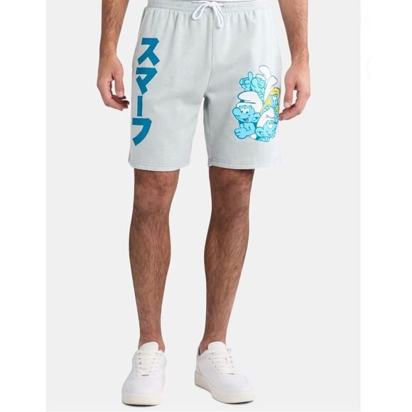 Men's Smurfs Group Graphic Jogger Shorts Size 2XL - Picture 5 of 7